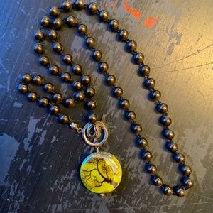 Tree Pendant Beaded Necklace